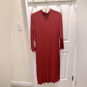 A New Day, L, Ribbed Sweater Mock Neck Midi Dress
